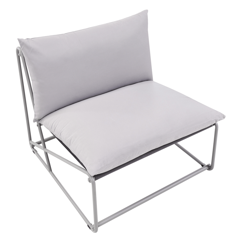 Stol udendørs med pude Pico Stål - Grå - Havemøbler - Havestole - Udendørs lænestol