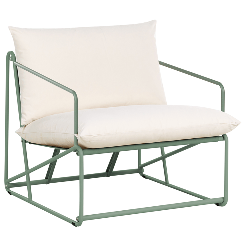 Stol udendørs med pude Ponte - Grøn/Beige - Havemøbler - Havestole - Udendørs lænestol