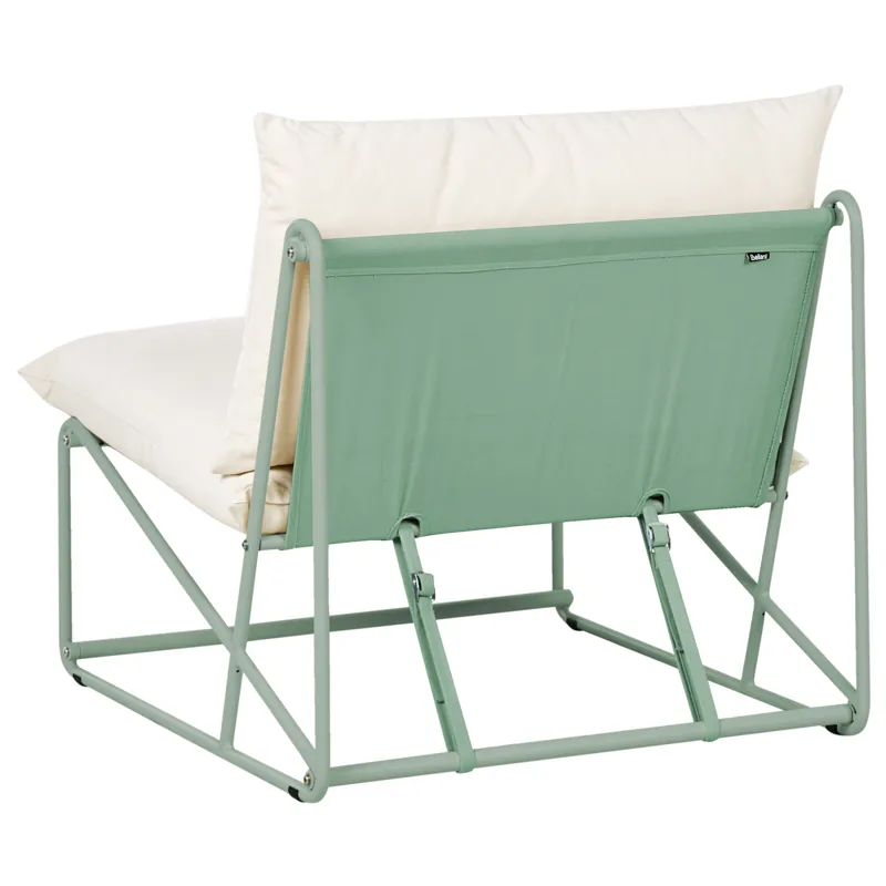 Stol udendørs med pude Pico Stål - Grøn/Beige - Havemøbler - Havestole - Udendørs lænestol