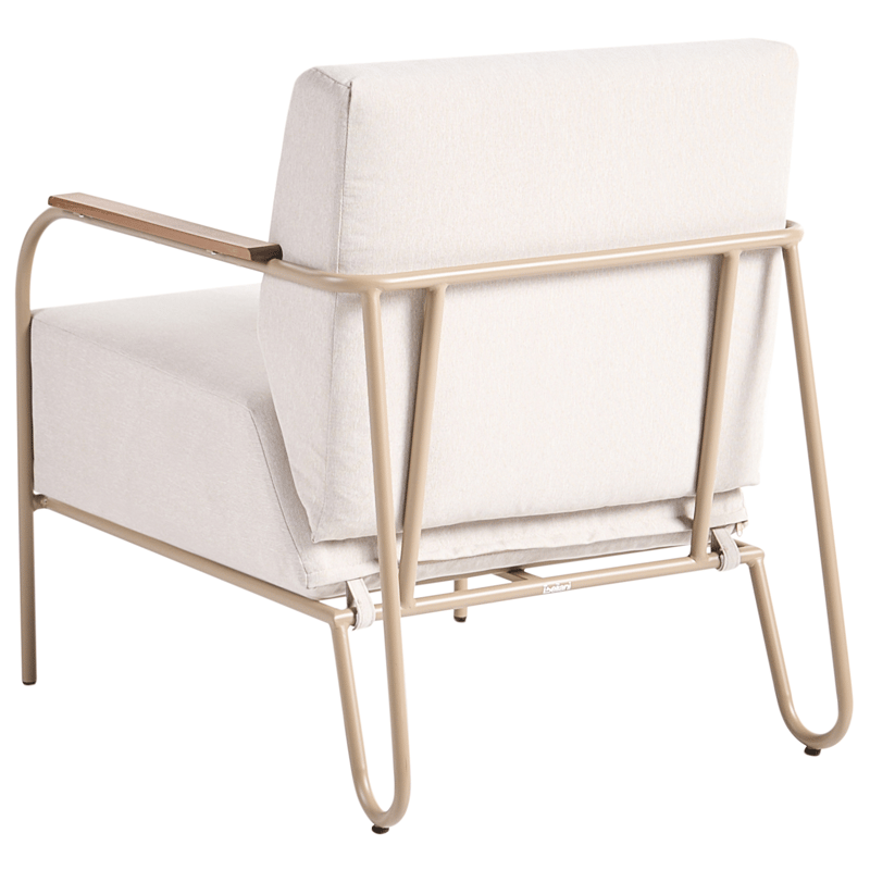 Stol udendørs Nimis med fodskammel - Beige - Havemøbler - Havestole - Udendørs lænestol