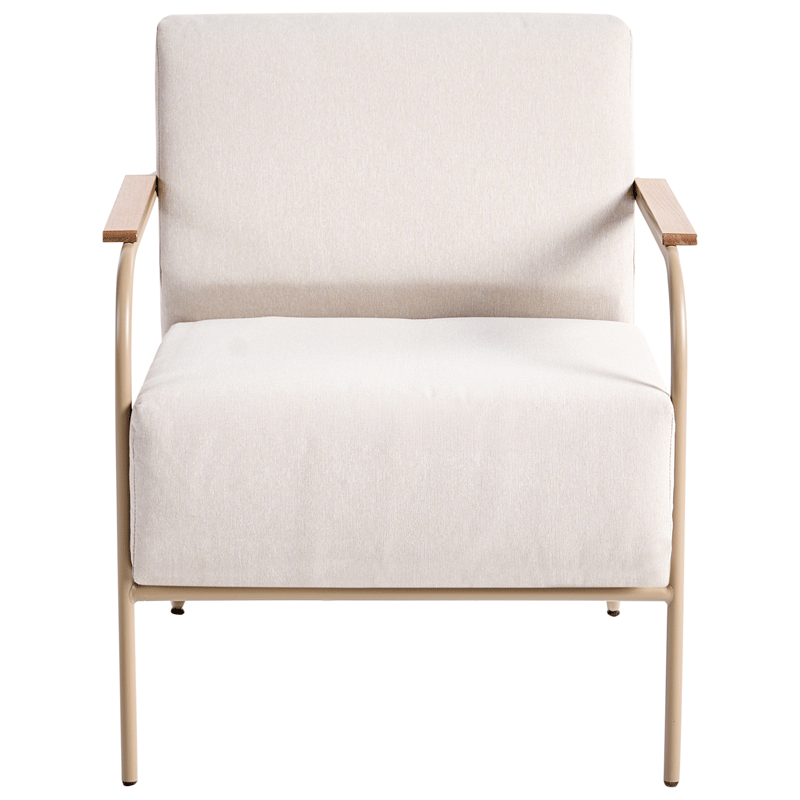 Stol udendørs Nimis med fodskammel - Beige - Havemøbler - Havestole - Udendørs lænestol