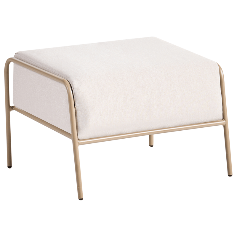 Stol udendørs Nimis med fodskammel - Beige - Havemøbler - Havestole - Udendørs lænestol