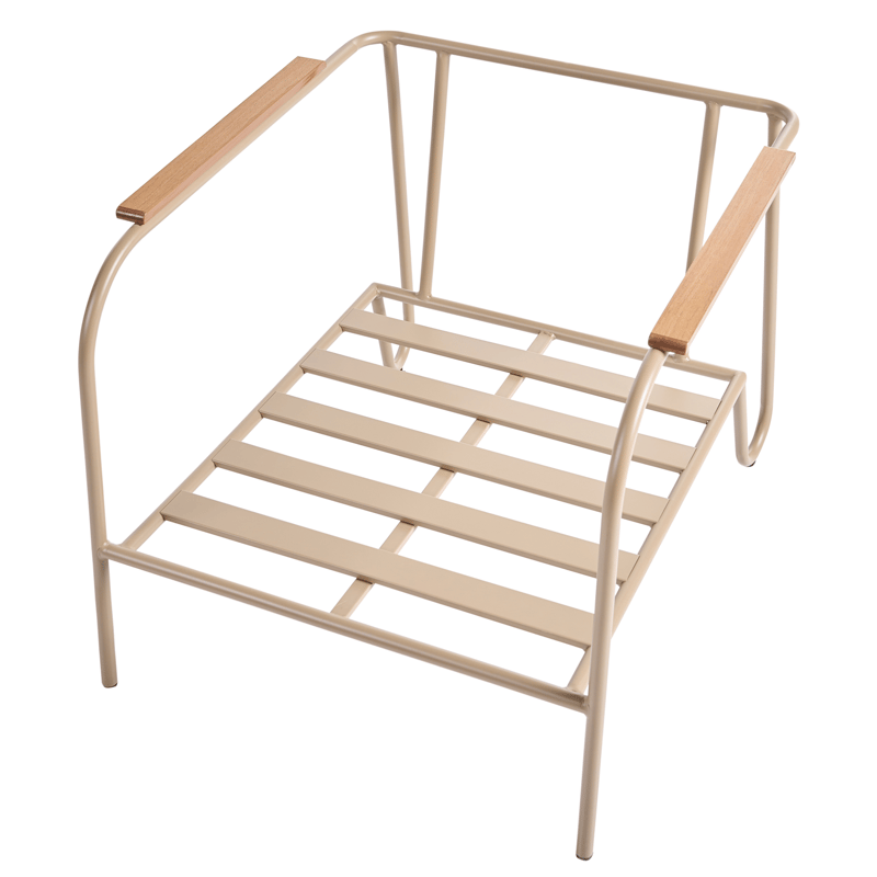 Stol udendørs Nimis med fodskammel - Beige - Havemøbler - Havestole - Udendørs lænestol