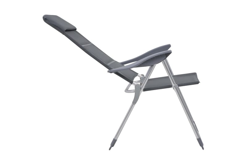 Campingstole 2 Stk. Aluminium 58 X 69 X 111 Cm Grå - Grå - Havemøbler - Havestole - Strandstole & campingstole