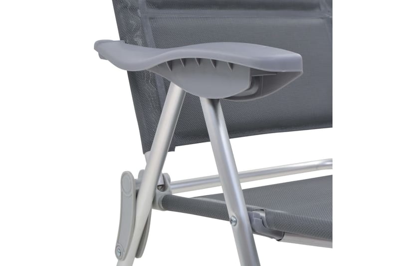 Campingstole 2 Stk. Aluminium 58 X 69 X 111 Cm Grå - Grå - Havemøbler - Havestole - Strandstole & campingstole