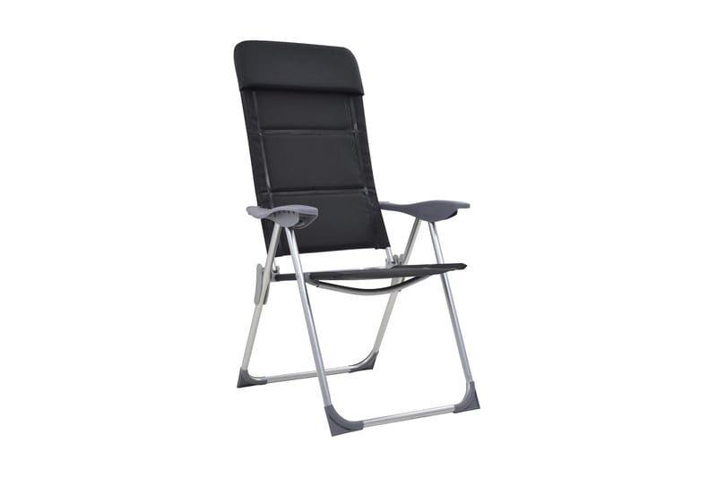 Campingstole 2 Stk. Aluminium 58 X 69 X 111 Cm Sort - Sort - Havemøbler - Havestole - Strandstole & campingstole