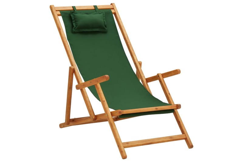 foldbar strandstol eukalyptustræ og stof grøn - Grøn - Strandstol - Strandstole & campingstole