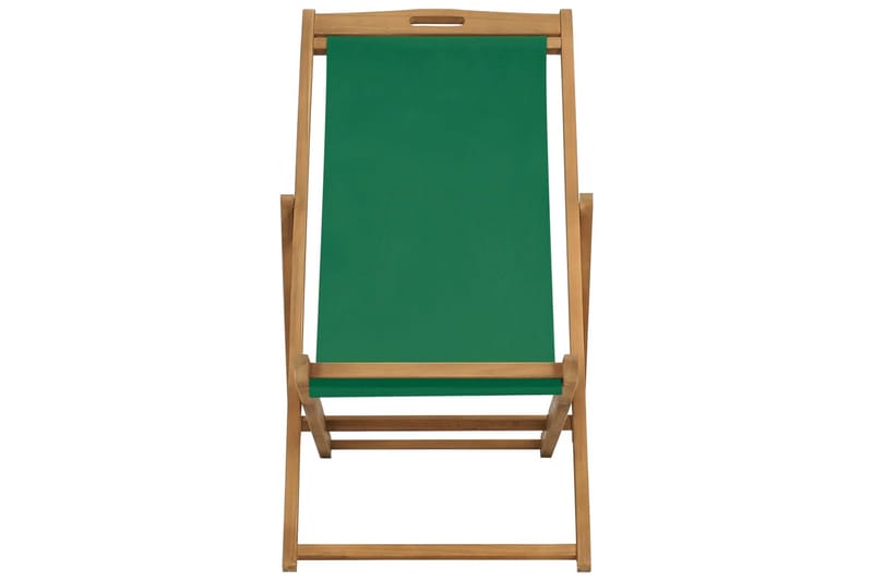 Foldbar Strandstol Massivt Teaktræ Grøn - Grøn - Havemøbler - Havestole - Strandstole & campingstole