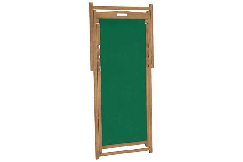 Foldbar Strandstol Massivt Teaktræ Grøn - Grøn - Havemøbler - Havestole - Strandstole & campingstole