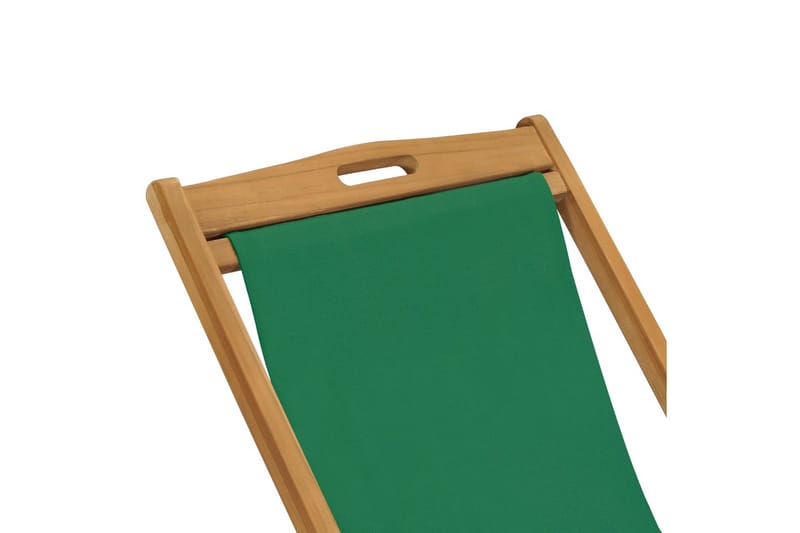 Foldbar Strandstol Massivt Teaktræ Grøn - Grøn - Havemøbler - Havestole - Strandstole & campingstole