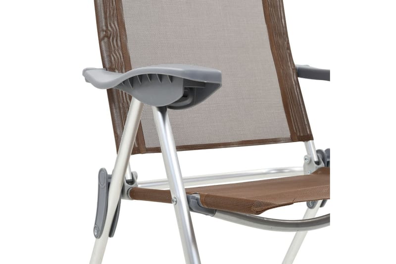 Foldbare Campingstole 2 Stk. Aluminium Brun - Brun - Strandstole & campingstole - Strandstol