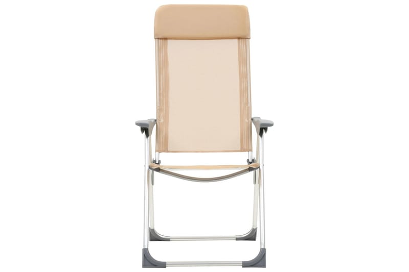 Foldbare Campingstole 2 Stk. Aluminium Cremefarvet - Creme - Havemøbler - Havestole - Strandstole & campingstole