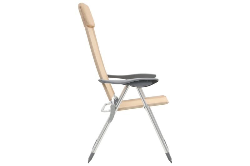 Foldbare Campingstole 2 Stk. Aluminium Cremefarvet - Creme - Havemøbler - Havestole - Strandstole & campingstole