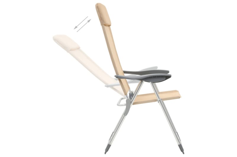 Foldbare Campingstole 2 Stk. Aluminium Cremefarvet - Creme - Havemøbler - Havestole - Strandstole & campingstole