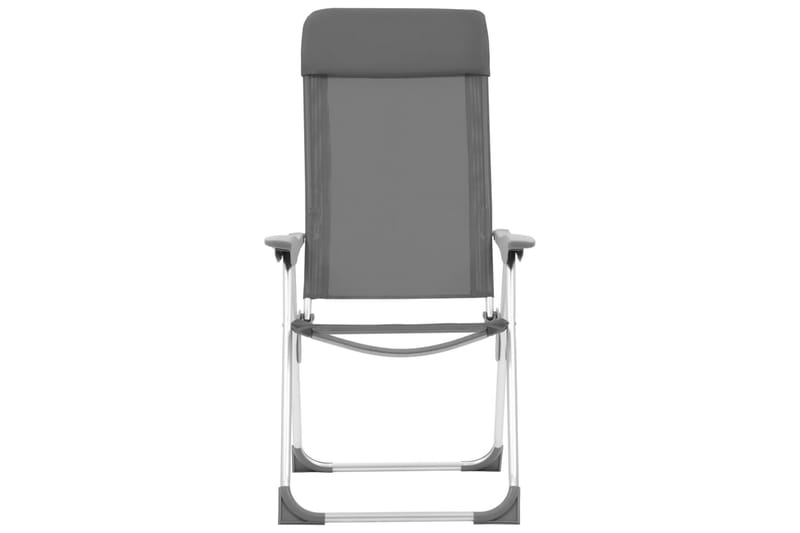 Foldbare Campingstole 2 Stk. Aluminium Grå - Grå - Strandstole & campingstole - Strandstol