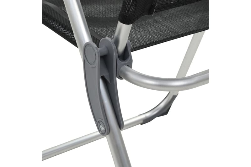 Foldbare Campingstole 2 Stk. Aluminium Sort - Sort - Strandstole & campingstole - Strandstol