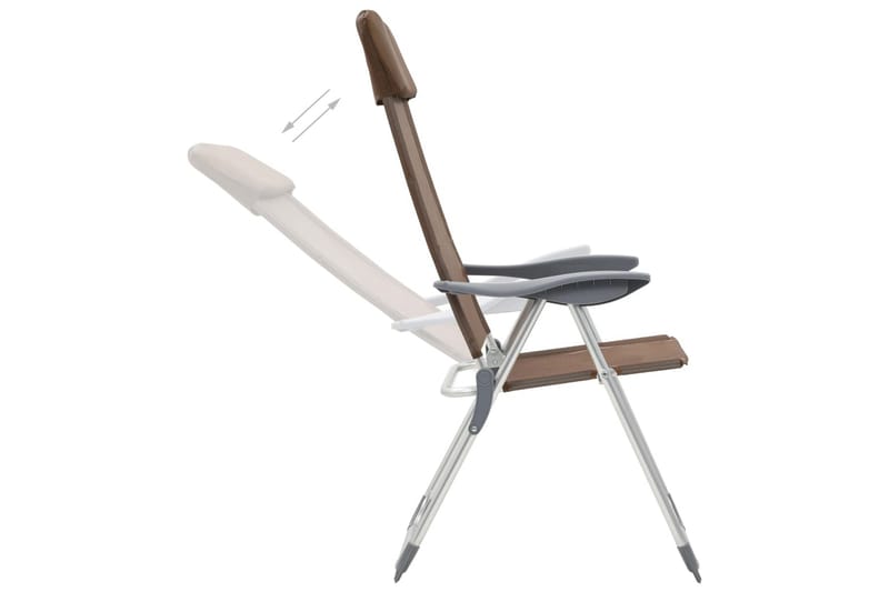 Foldbare Campingstole 4 Stk. Aluminium Brun - Brun - Havemøbler - Havestole - Strandstole & campingstole