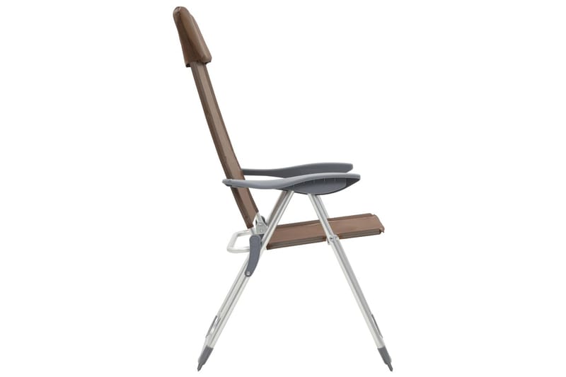 Foldbare Campingstole 4 Stk. Aluminium Brun - Brun - Havemøbler - Havestole - Strandstole & campingstole
