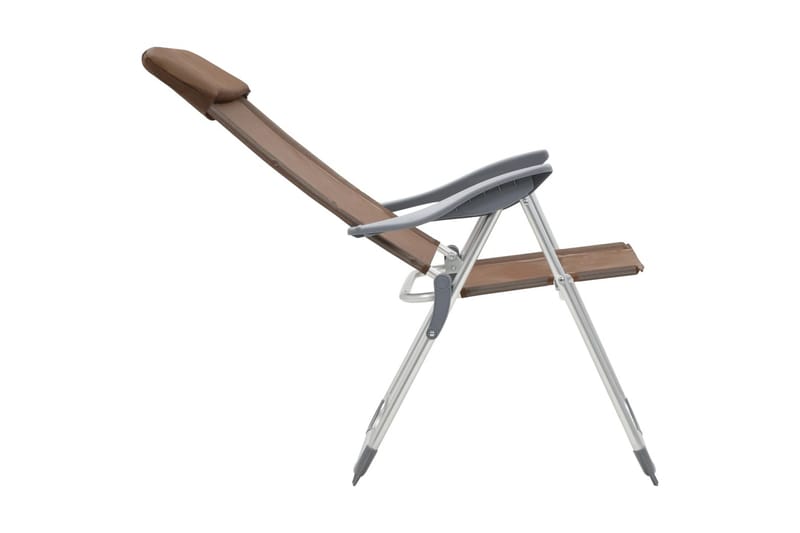 Foldbare Campingstole 4 Stk. Aluminium Brun - Brun - Havemøbler - Havestole - Strandstole & campingstole