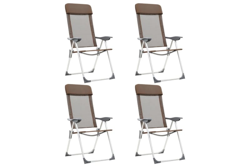 Foldbare Campingstole 4 Stk. Aluminium Brun - Brun - Havemøbler - Havestole - Strandstole & campingstole