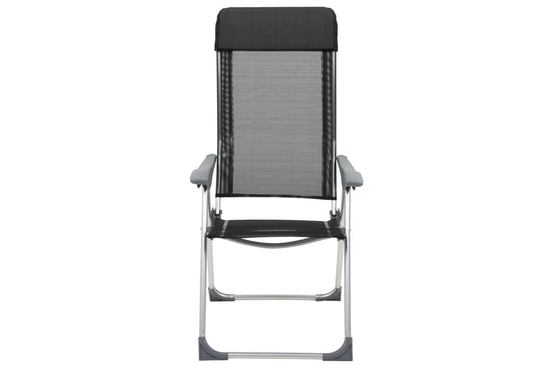 Foldbare Campingstole 4 Stk. Aluminium Sort - Sort - Strandstole & campingstole - Strandstol