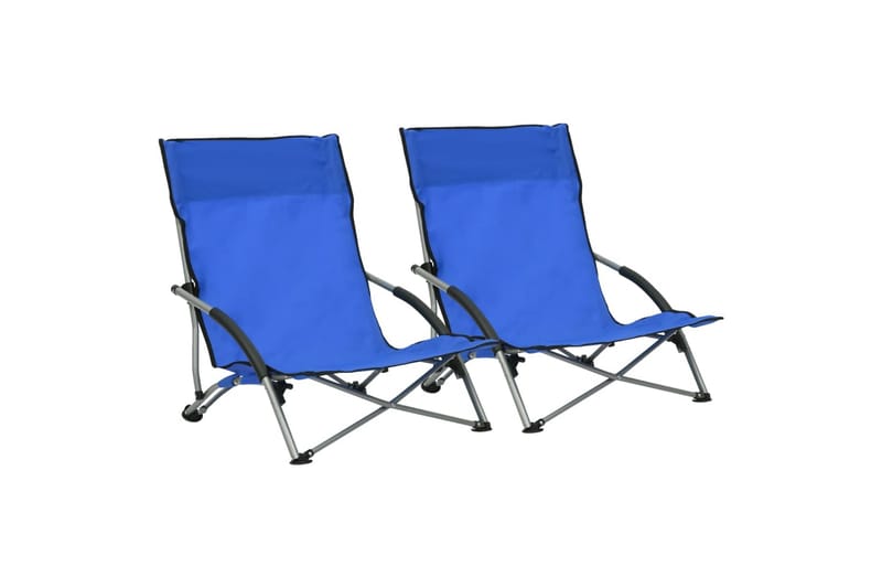 foldbare strandstole 2 stk. stof blå - Blå - Havemøbler - Havestole - Strandstole & campingstole