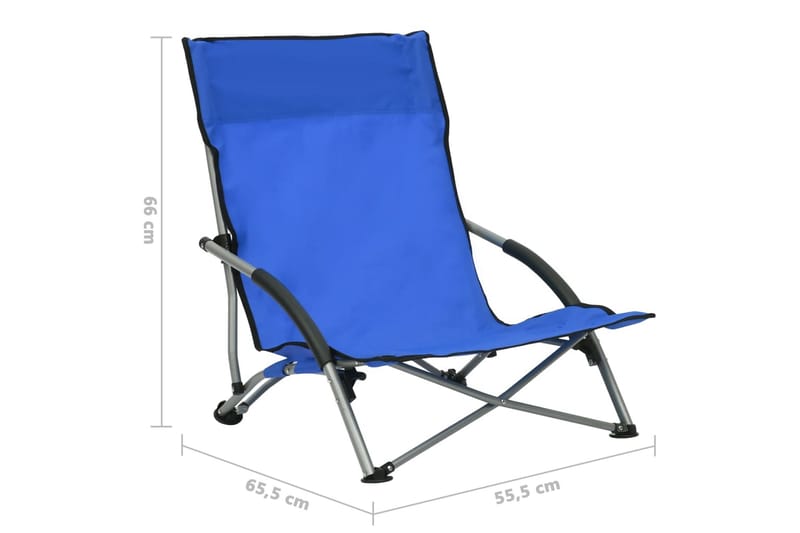 foldbare strandstole 2 stk. stof blå - Blå - Havemøbler - Havestole - Strandstole & campingstole