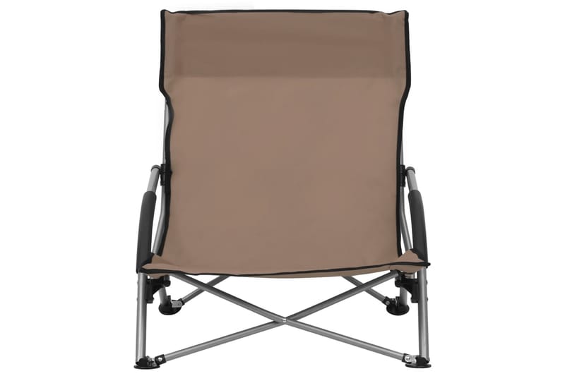 foldbare strandstole 2 stk. stof gråbrun - Gråbrun - Strandstol - Strandstole & campingstole