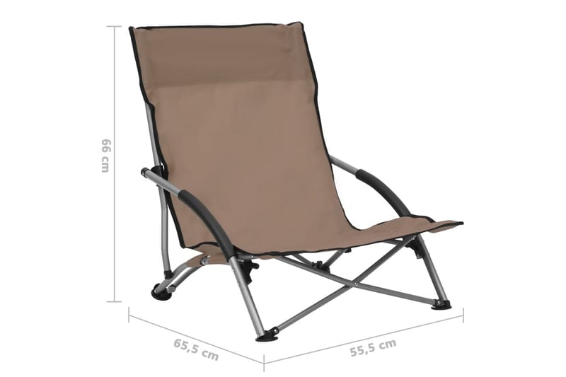 foldbare strandstole 2 stk. stof gråbrun - Gråbrun - Strandstole & campingstole - Strandstol