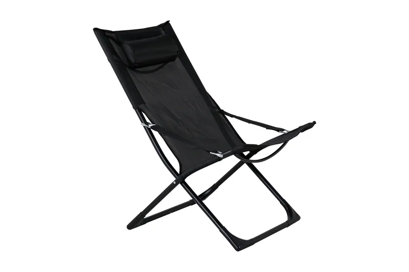 Seville Relaxstol Foldbar med Hynde, Sort