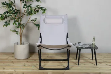 Seville Relaxstol Foldbar med Hynde - Sort/Grå - Havemøbler - Havestole - Strandstole & campingstole