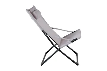Seville Relaxstol Foldbar med Hynde - Sort/Grå - Havemøbler - Havestole - Strandstole & campingstole