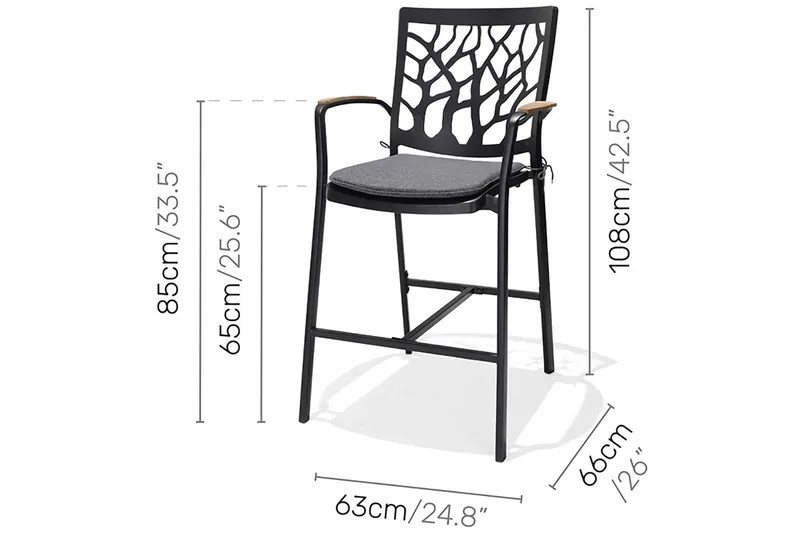 Portals Barstol - Sort - Havemøbler - Havestole - Barskammel