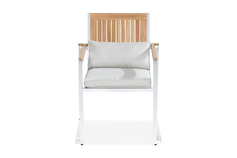 Båstad Spisestole - Teak/Borstad Aluminium - Spisebordsstole udendørs - Altanstole
