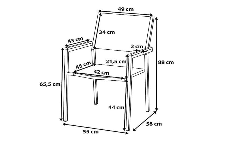 Bacoli Stol 6 stk - Sort - Spisebordsstole udendørs - Altanstole