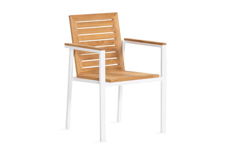 Barkar Spisebordsstol - Teak/Hvid - Spisebordsstole udendørs - Altanstole