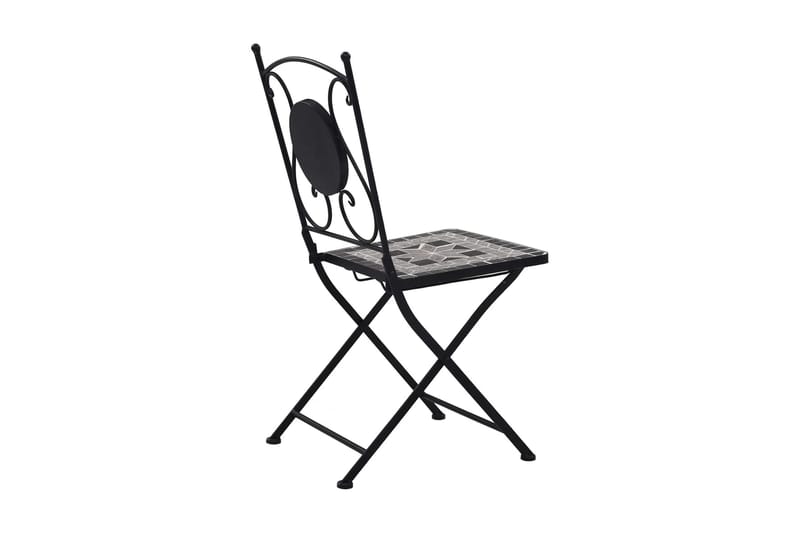 Bistrostole 2 Stk. Med Mosaikdesign Grå - Grå - Spisebordsstole udendørs - Altanstole