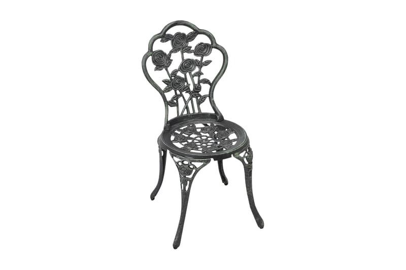 Bistrostole 2 Stk. Støbt Aluminium Grøn - Grøn - Spisebordsstole udendørs - Altanstole