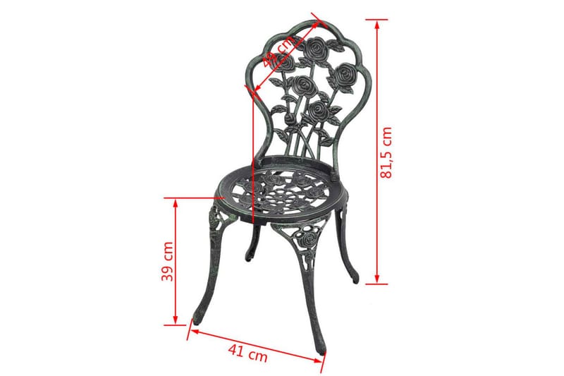 Bistrostole 2 Stk. Støbt Aluminium Grøn - Grøn - Spisebordsstole udendørs - Altanstole