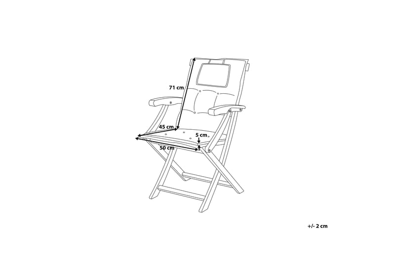 Canneto Stol med Hynde 2stk - Akacie/Grafitgrå - Spisebordsstole udendørs - Altanstole