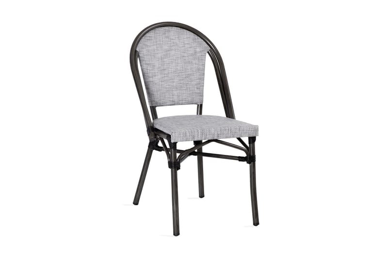 Chai LATTE 48x59xH88cm hvid og grå tekstil - Spisebordsstole udendørs - Altanstole