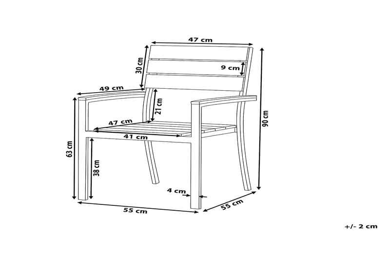 Como Havestol 6 St 55 cm - Sort - Spisebordsstole udendørs - Altanstole