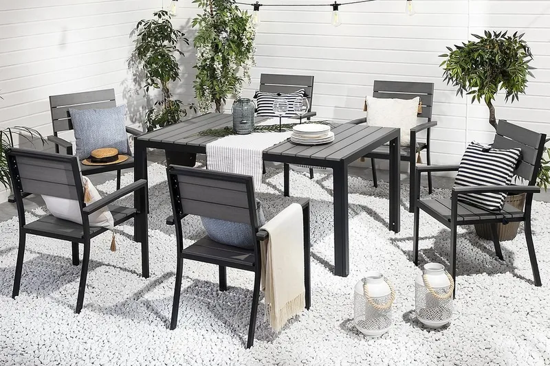 Como Havestol 6 St 55 cm - Sort - Havemøbler - Havestole - Spisebordsstole udendørs