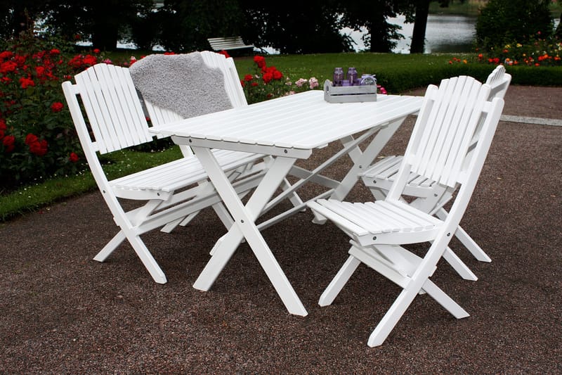 Delpino Klapstol - Hvid - Havemøbler - Havestole - Spisebordsstole udendørs