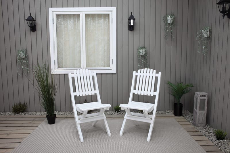 Delpino Klapstol - Hvid - Havemøbler - Havestole - Spisebordsstole udendørs