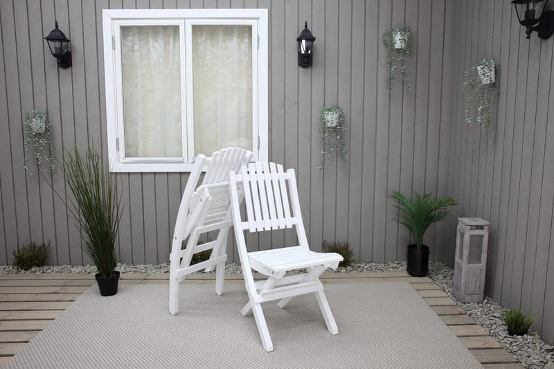 Delpino Klapstol - Hvid - Havemøbler - Havestole - Spisebordsstole udendørs