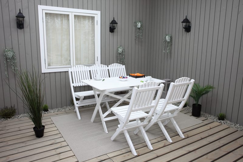 Delpino Klapstol - Hvid - Havemøbler - Havestole - Spisebordsstole udendørs