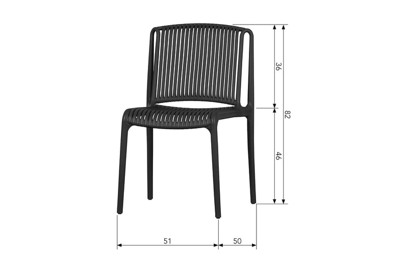 Denoord Spisebordsstol - Sort - Spisebordsstole udendørs - Altanstole