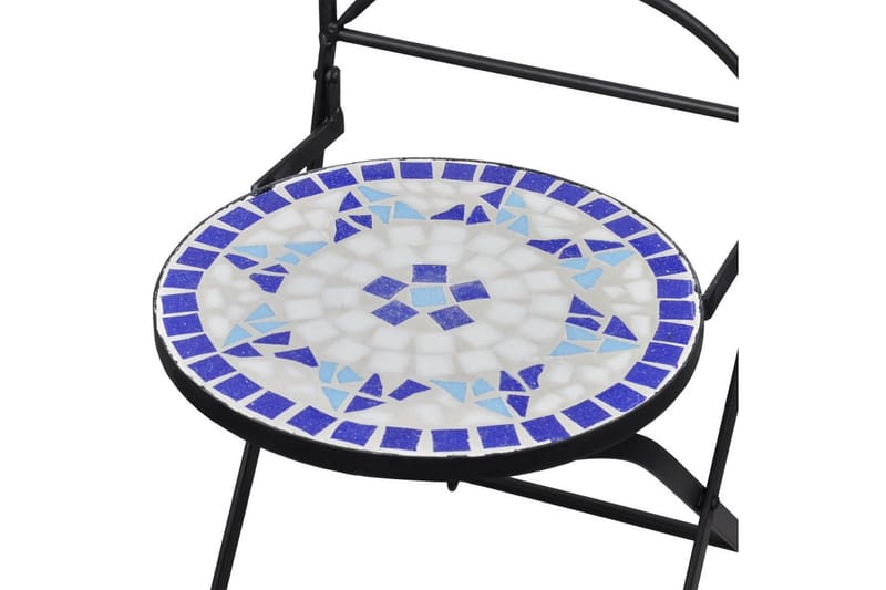 Foldbare Bistrostole 2 Stk. Keramik Blå Og Hvid - Flerfarvet - Spisebordsstole udendørs - Altanstole