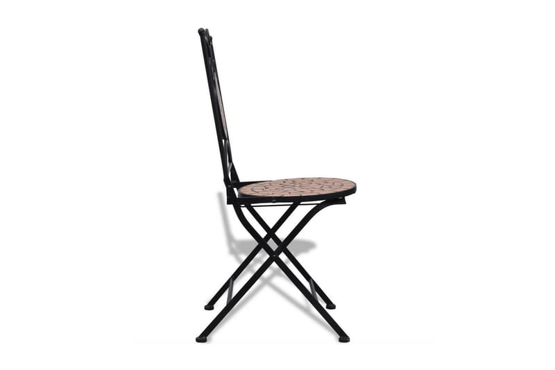 Foldbare Bistrostole 2 Stk. Keramik Terracotta - Brun - Spisebordsstole udendørs - Altanstole